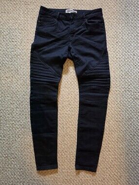 Noisy May Women's Dark Denim Biker-Style Skinny Jeans